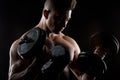 Muscular man weightlifting Royalty Free Stock Photo