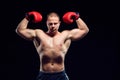 Muscular man - young caucasian boxer