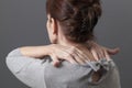 Muscular massage for relaxing neck shoulders and back from tension Royalty Free Stock Photo