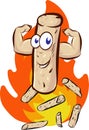 muscular pellet on flame background