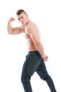 Muscular and shirtless male model Royalty Free Stock Photo