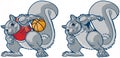 Muscular Squirrel Mascot Basketball Player Vector Cartoon