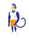 Muscular strong monkey in sportswear. Sports animal