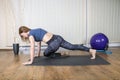 Muscular Woman Doing Intense Core Workout