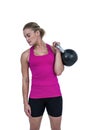 Muscular woman exercising with kettlebell Royalty Free Stock Photo