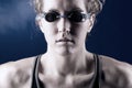 Muscular woman swimmer Royalty Free Stock Photo