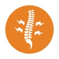 Musculoskeletal disorders icon. Orange color vector EPS