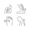 Musculoskeletal pain linear icons set