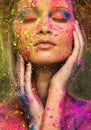 Muse with creative body art Royalty Free Stock Photo