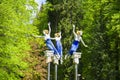 Muse statue by the Forest spring - park in the small west Bohemian spa town Marianske Lazne Marienbad - Czech Republic