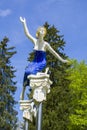 Muse statue by the Forest spring - park in the small west Bohemian spa town Marianske Lazne Marienbad - Czech Republic Royalty Free Stock Photo