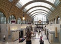 Musee D'Orsay main hall and clock in Paris, France