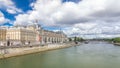 The musee d'Orsay is a museum in Paris timelapse , on the left bank of the Seine. Paris, France Royalty Free Stock Photo