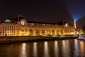 Musee d'Orsay in Paris at night Royalty Free Stock Photo