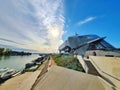 Musee des confluences, modern buliding of a famous museum in Lyon, France