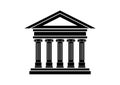 Ancient temple with columns icon vector