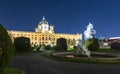 Museum of Art History Kunsthistorisches museum on Maria Theresa square Maria-Theresien-Platz at night, Vienna, Austria Royalty Free Stock Photo