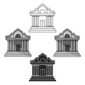 Museum building icon in cartoon,black style isolated on white background. Museum symbol stock vector illustration. Royalty Free Stock Photo