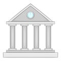 Museum building icon icon, cartoon style Royalty Free Stock Photo