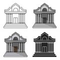 Museum building icon in cartoon style isolated on white background. Museum symbol stock vector illustration. Royalty Free Stock Photo