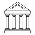 Museum building icon, outline style Royalty Free Stock Photo