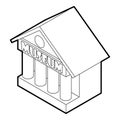 Museum building icon, outline style Royalty Free Stock Photo