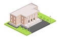 Museum building isometric vector illustration