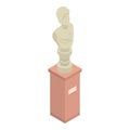 Museum bust sculpture icon, isometric style