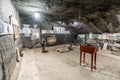 The museum of Cacica Salt Mine in a salt chamber at the depth of 30m underground Royalty Free Stock Photo