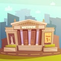 Museum Cartoon Illustration Royalty Free Stock Photo