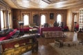 The Museum Chambers in Zaryadye. Chambers of the Romanov boyars. Room the boyar. Women's half Royalty Free Stock Photo