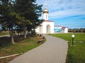 Museum of Cossack glory, church and green meadows Royalty Free Stock Photo