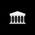 Museum, Courthouse building icon isolated on dark background