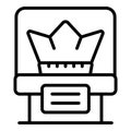 Museum crown icon outline vector. Pass admit