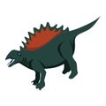 Museum dinosaur icon, isometric style