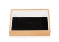 Museum display shelve box blank, isolated, with wooden black velvet