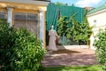 Unexpected meeting. Sculpture of Catherine II in the Polish Garden. Museum-Estate of G.R.Derzhavin. St. Petersburg. Royalty Free Stock Photo