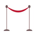 Museum exhibition stanchion semi flat color vector object