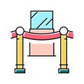museum fenced exponat color icon vector illustration Royalty Free Stock Photo