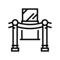 Museum fenced exponat line icon vector illustration Royalty Free Stock Photo