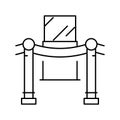 museum fenced exponat line icon vector illustration Royalty Free Stock Photo
