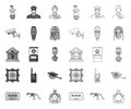Museum and gallery mono,outline icons in set collection for design. Storage and exhibition of showpiece vector symbol