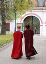 Museum guides in ornate traditional Russian garments at Kolomenskoye, Moscow