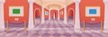 Museum Hall art gallery vector cartoon interior Royalty Free Stock Photo