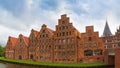 Museum Holstentor of city Lubeck, northern Germany, June 2017. Medieval typical crow-stepped gabled town house Royalty Free Stock Photo