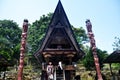 Museum Huta Bolon Simanindo and antique house of indonesian for indonesia people and foreign travelers travel visit at tomok in