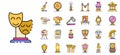 Museum icons set line color vector Royalty Free Stock Photo