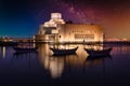 Museum of Islamic Art in Doha Qatar exterior night shot