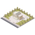 Museum isometric in city