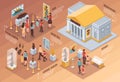 Museum Isometric Infographics Royalty Free Stock Photo